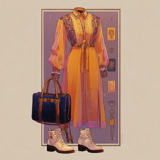 Botanarchic style, Midjourney V7: haute-couture fashion outfit