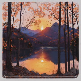 Botanarchic style, Midjourney V7: realistic landscape photograph of quiet dawn