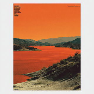 Tropicollage style, Midjourney V7: realistic landscape photograph of quiet dawn