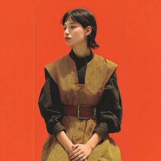 Tropicollage style, Midjourney V7: photographic portrait of female protagonist