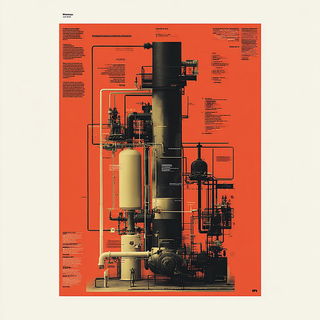 Tropicollage style, Midjourney V7: technical infrastructure blueprint schematics