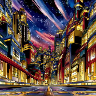 Dragonstring style, Midjourney V7: megacity with futuristic bioarchitecture