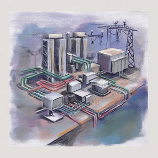 Mauvecollar style, Midjourney V7: technical infrastructure blueprint schematics