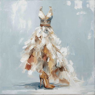 Weathercell style, Midjourney V7: haute-couture fashion outfit