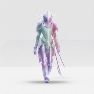 Translucent Terrageometry style, Midjourney V7: concept art character design of retropunk steam knight