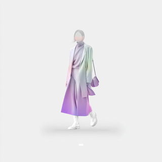 Translucent Terrageometry style, Midjourney V7: haute-couture fashion outfit