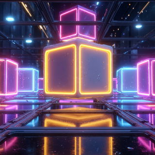 Neonhortic style, Midjourney V7: abstract 3D render