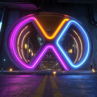 Neonhortic style, Midjourney V7: typographic composition with large letters