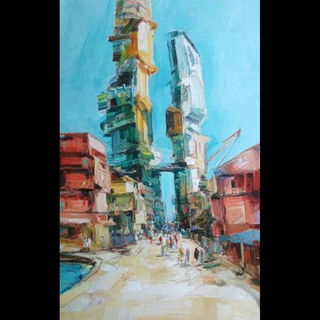 Impalpable City Stitch style, Midjourney V7: megacity with futuristic bioarchitecture