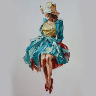 Impalpable City Stitch style, Midjourney V7: haute-couture fashion outfit