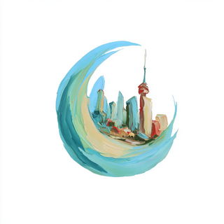 Impalpable City Stitch style, Midjourney V7: bold minimalist logo design for Istanbul city municipal services