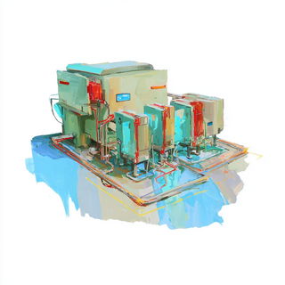 Impalpable City Stitch style, Midjourney V7: technical infrastructure blueprint schematics