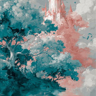 Larimar Driftpainting style, Midjourney V7: retro fairy-tale illustration