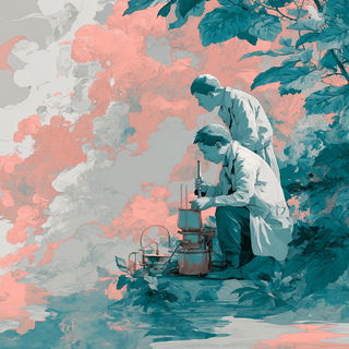 Larimar Driftpainting style, Midjourney V7: editorial illustration for popular scientific magazine cover
