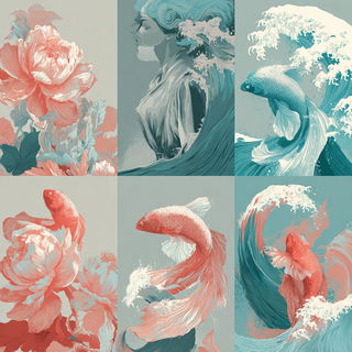 Larimar Driftpainting style, Midjourney V7: creative pattern composition