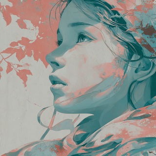 Larimar Driftpainting style, Midjourney V7: photographic portrait of female protagonist