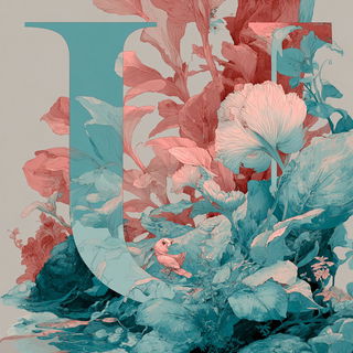 Larimar Driftpainting style, Midjourney V7: typographic composition with large letters
