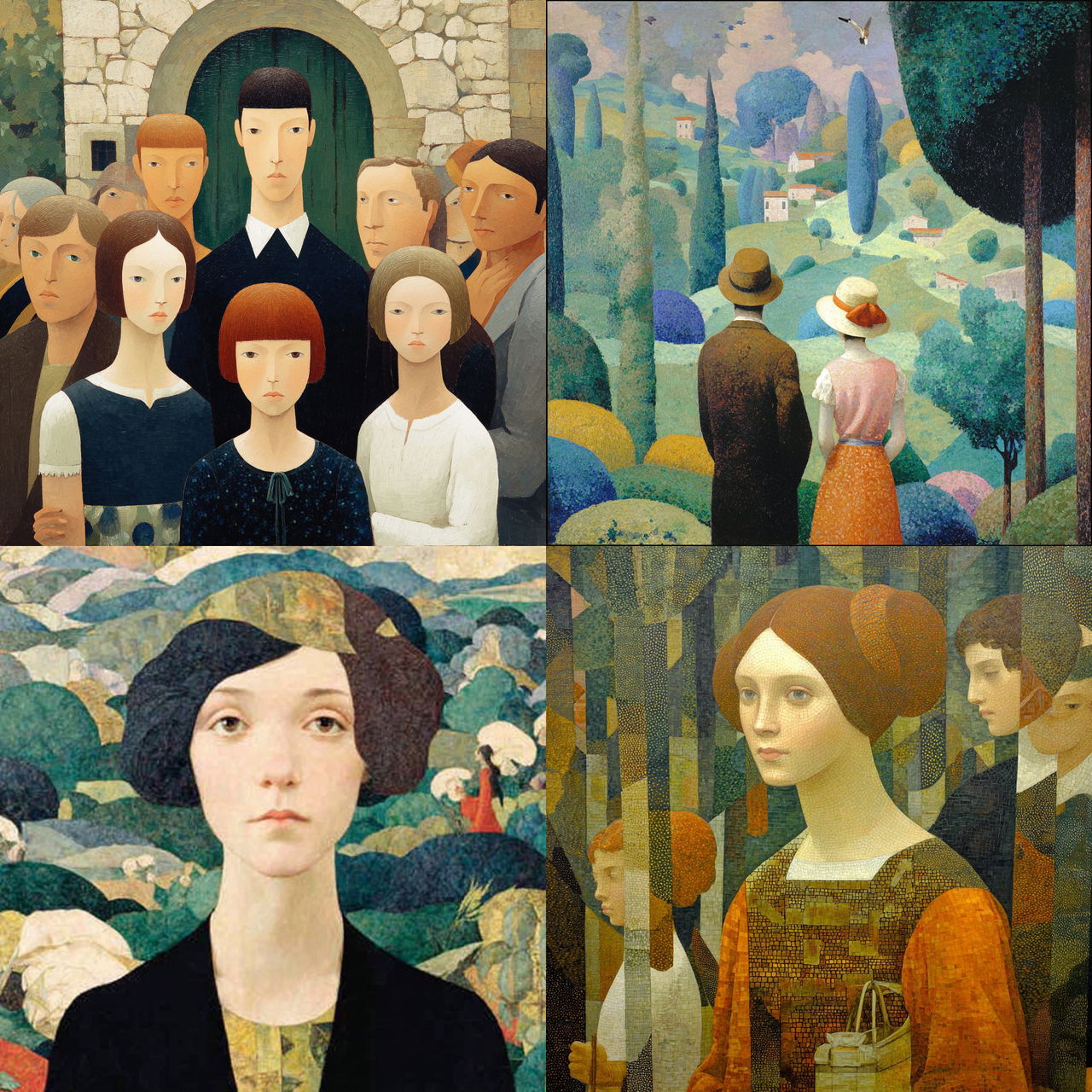 Felice Casorati style, Midjourney V7, render 1 of 4