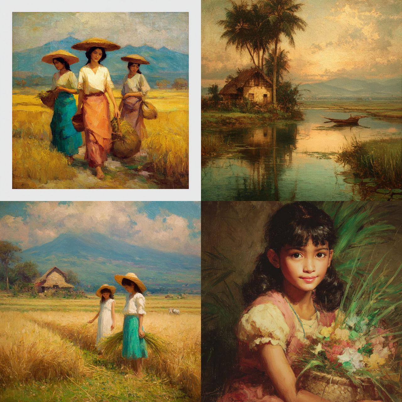 Fernando Amorsolo style, Midjourney V7, render 1 of 4