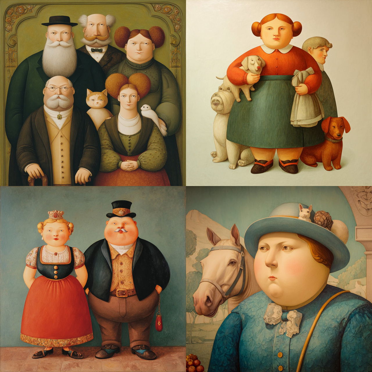 Fernando Botero style, Midjourney V7, render 1 of 4