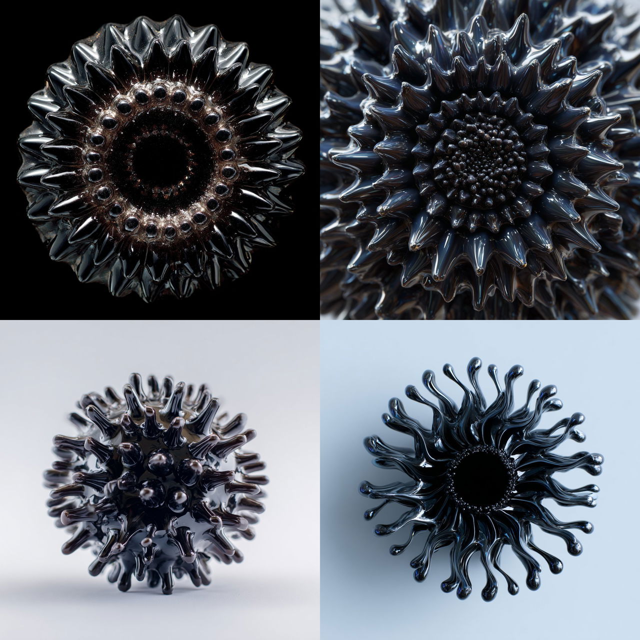 Ferrofluid style, Midjourney V7, render 1 of 4