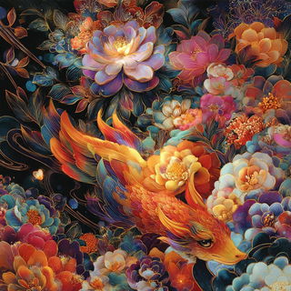 Floragraph style, Midjourney V7: creative pattern composition