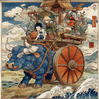 Ukiyo Dragoncut style, Midjourney V7: traditional folk art