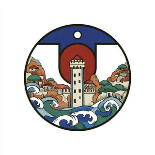 Ukiyo Dragoncut style, Midjourney V7: bold minimalist logo design for Istanbul city municipal services