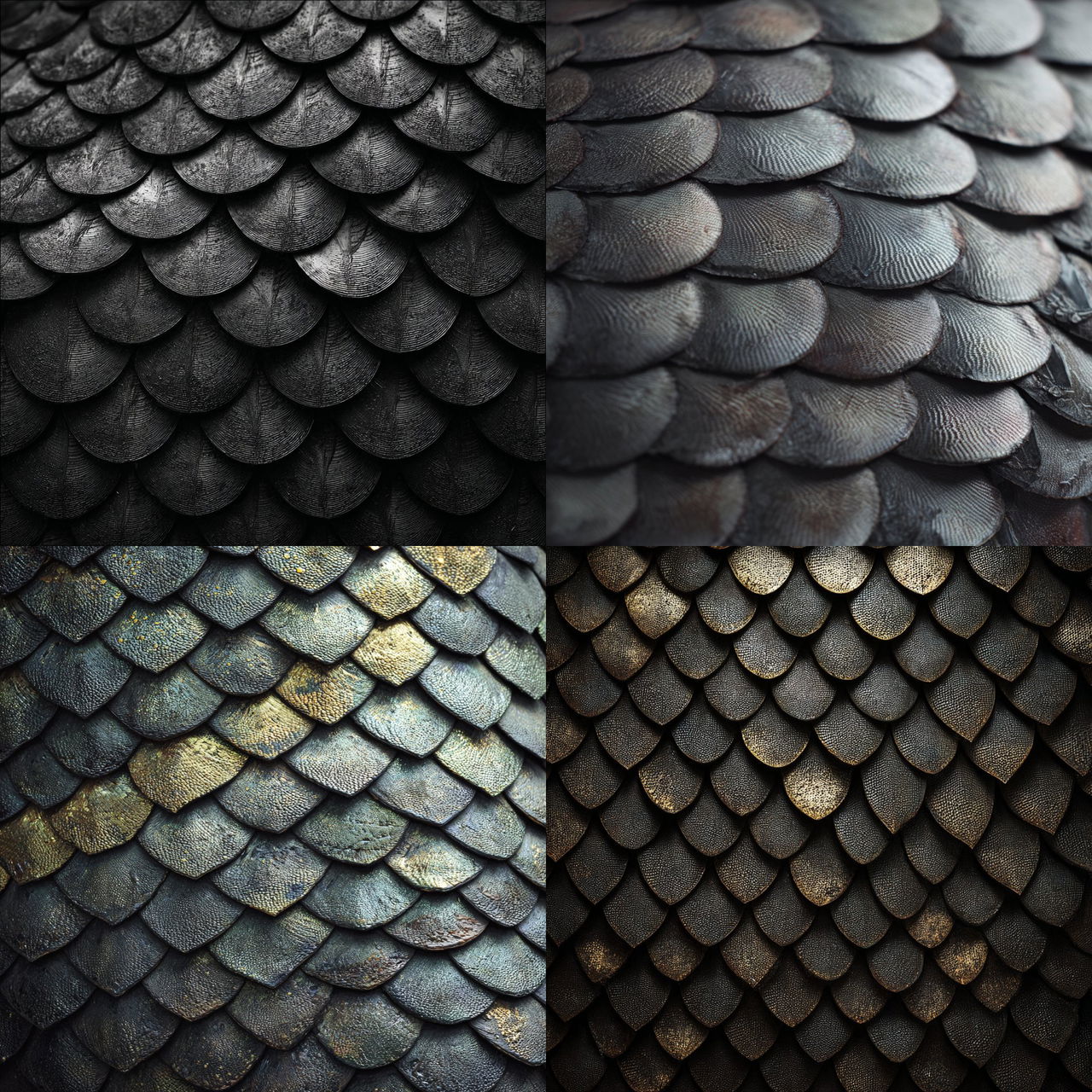 Fish scale texture style, Midjourney V7, render 1 of 4