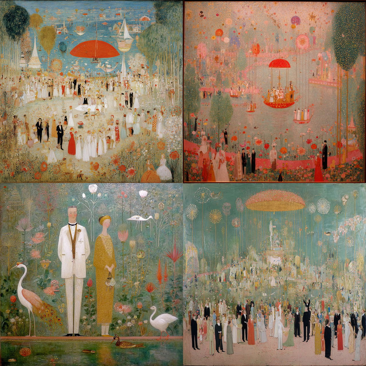 Florine Stettheimer style, Midjourney V7, render 1 of 4