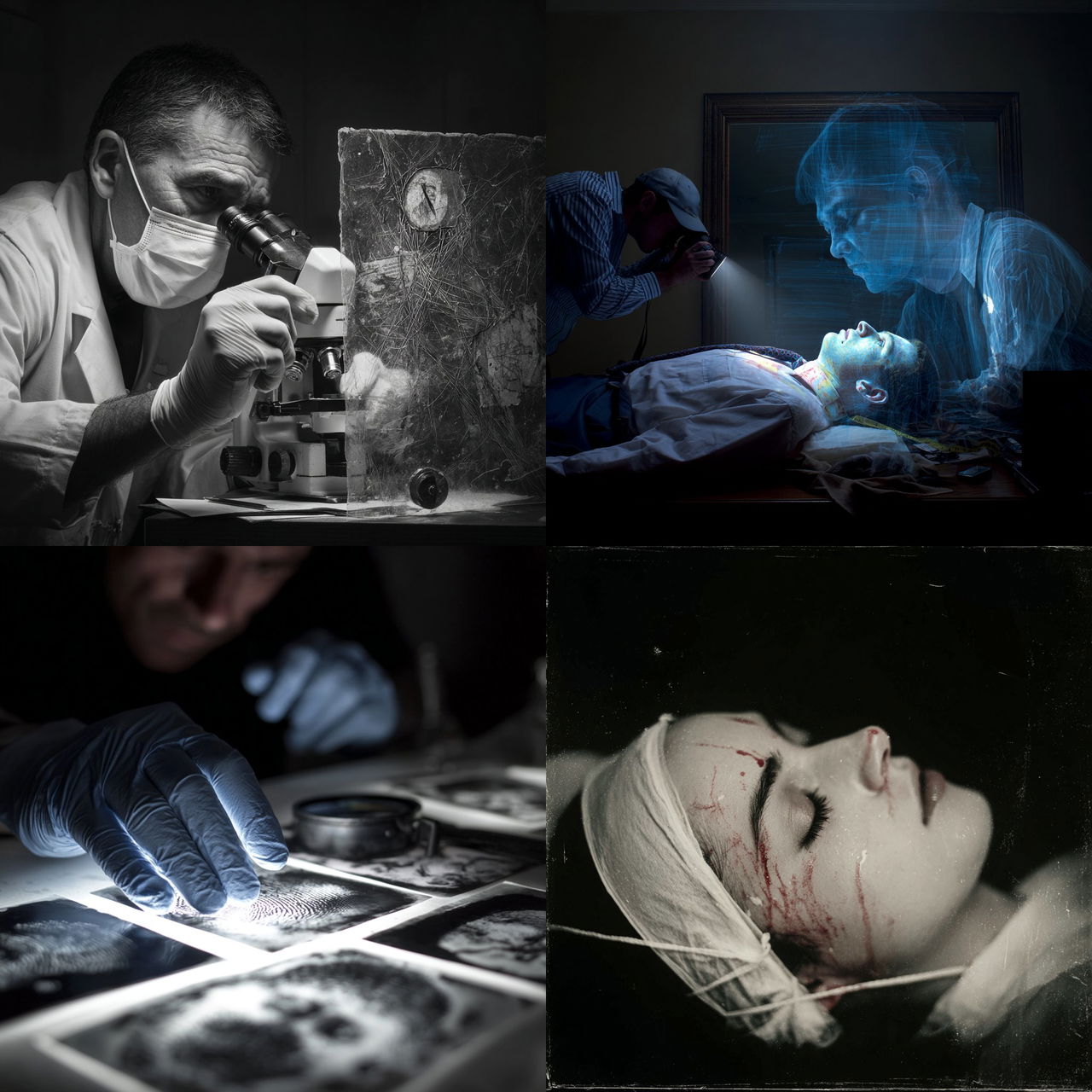 Forensic photography style, Midjourney V7, render 1 of 4