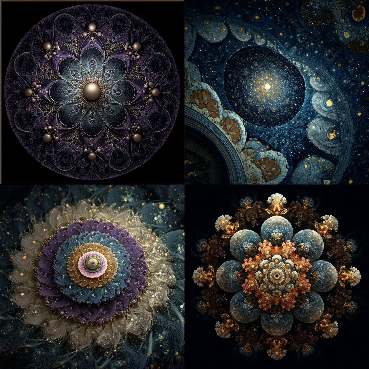 Fractal art style, Midjourney V7, render 1 of 4