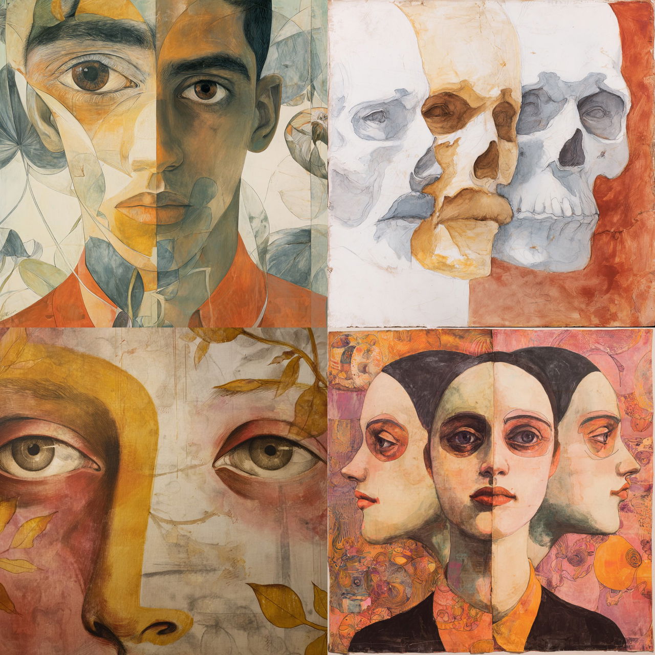 Francesco Clemente style, Midjourney V7, render 1 of 4