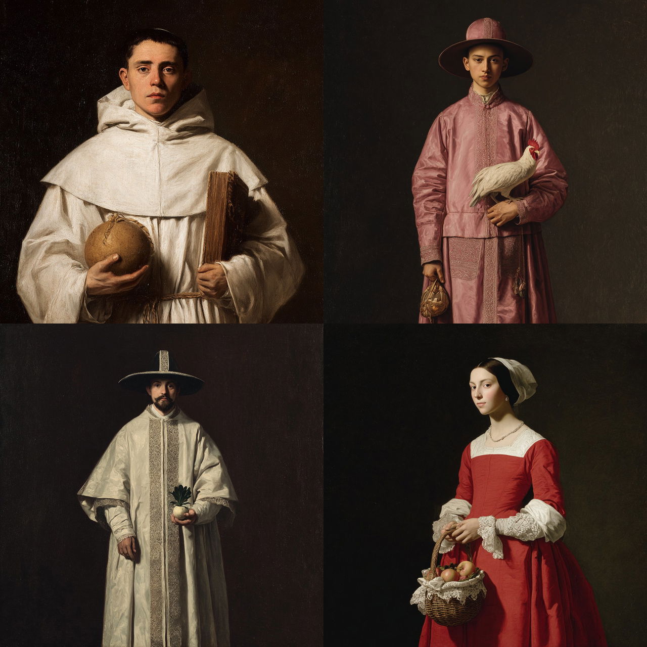 Francisco de Zurbaran style, Midjourney V7, render 1 of 4