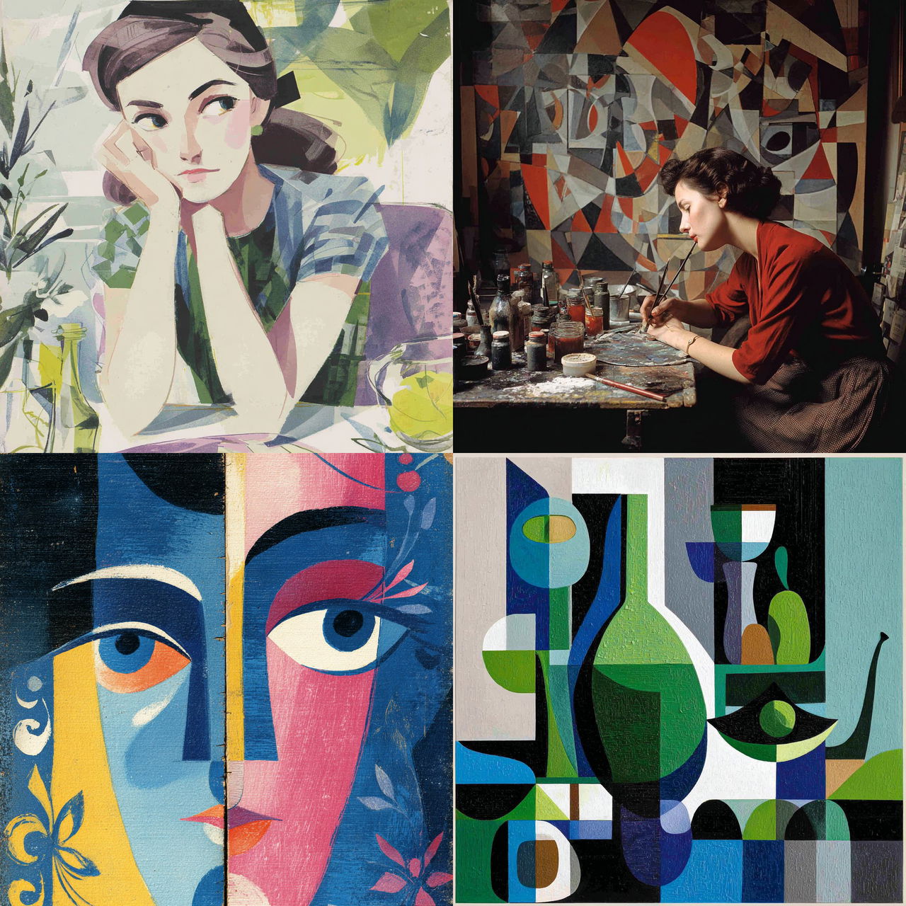 Francoise Gilot style, Midjourney V7, render 1 of 4