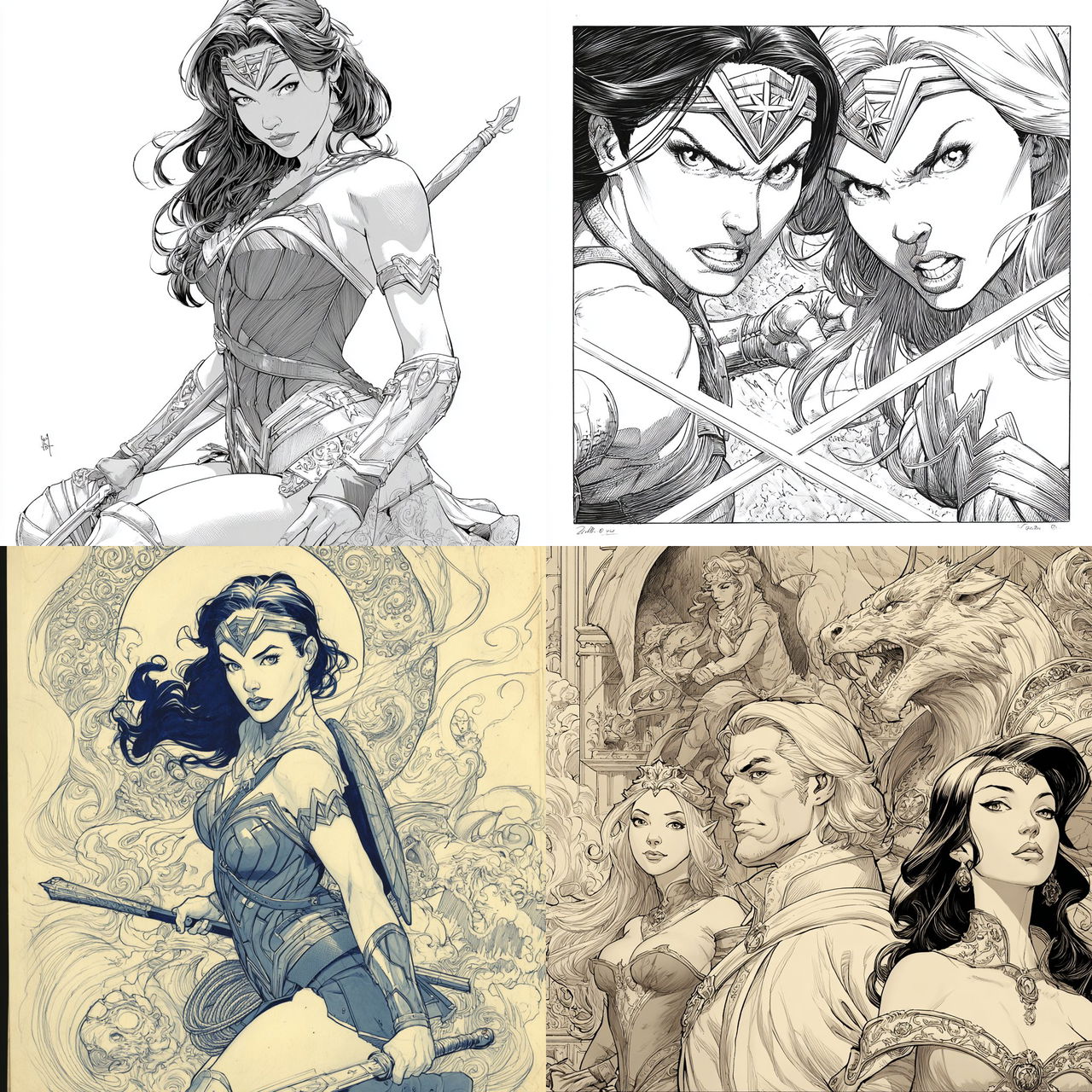Frank Cho style, Midjourney V7, render 1 of 4