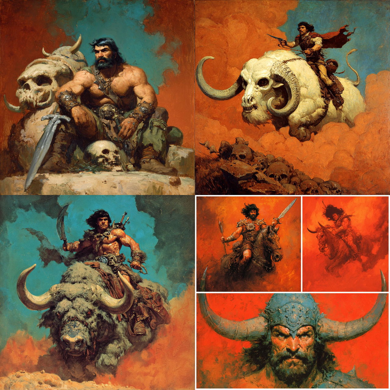 Frank Frazetta style, Midjourney V7, render 1 of 4