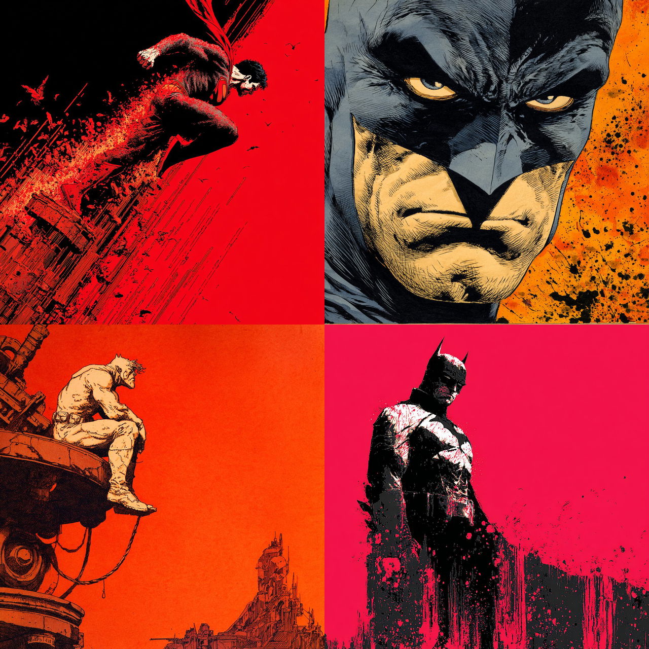 Frank Miller style, Midjourney V7, render 1 of 4