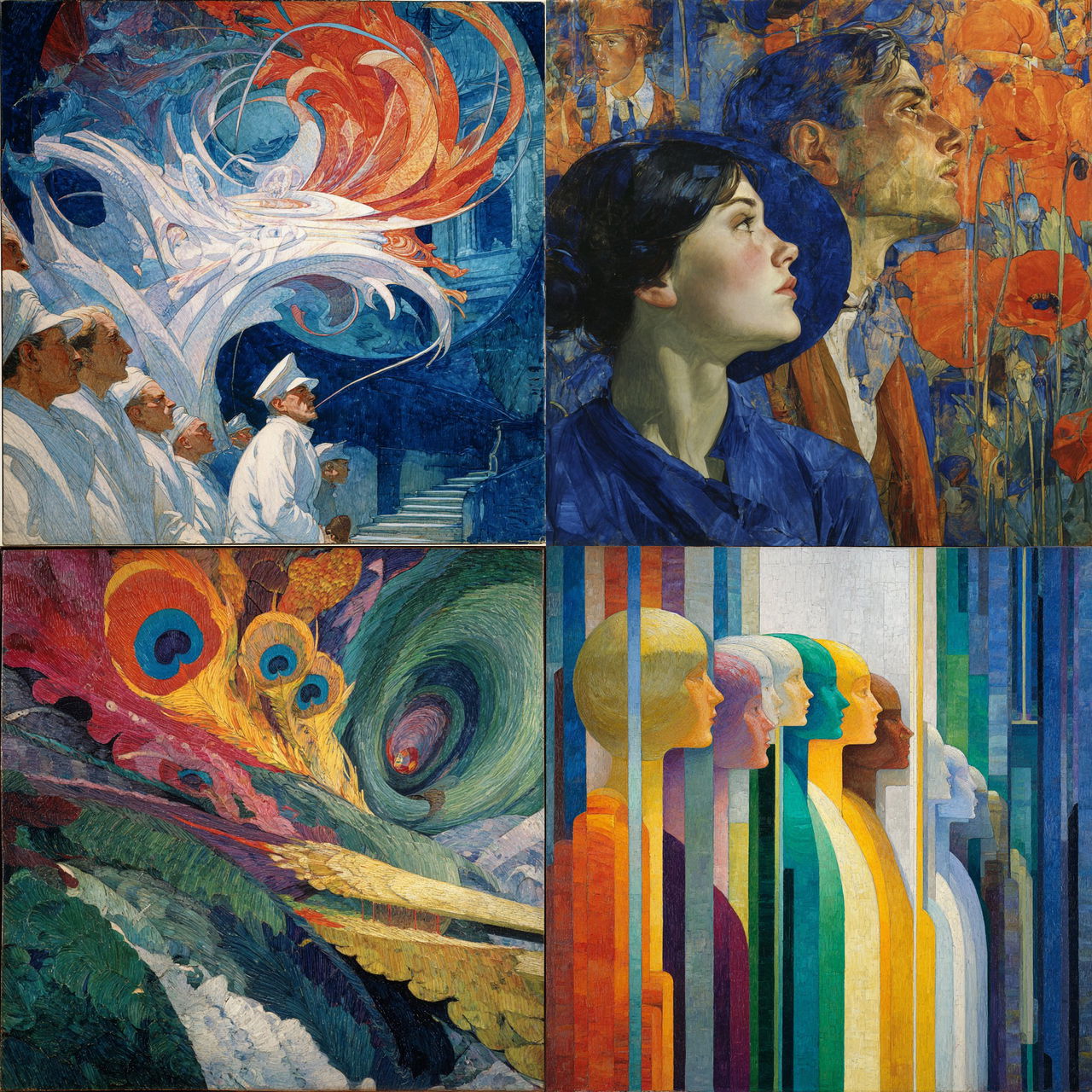 Frantisek Kupka style, Midjourney V7, render 1 of 4