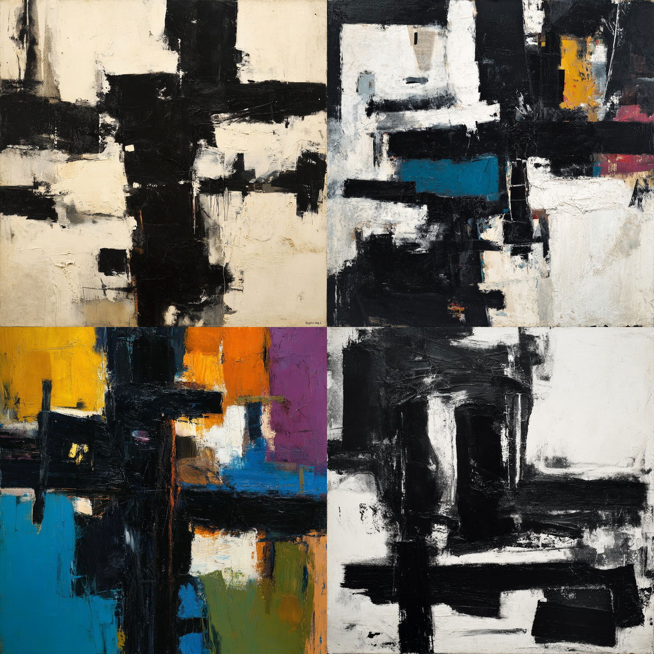 Franz Kline style, Midjourney V7, render 1 of 4