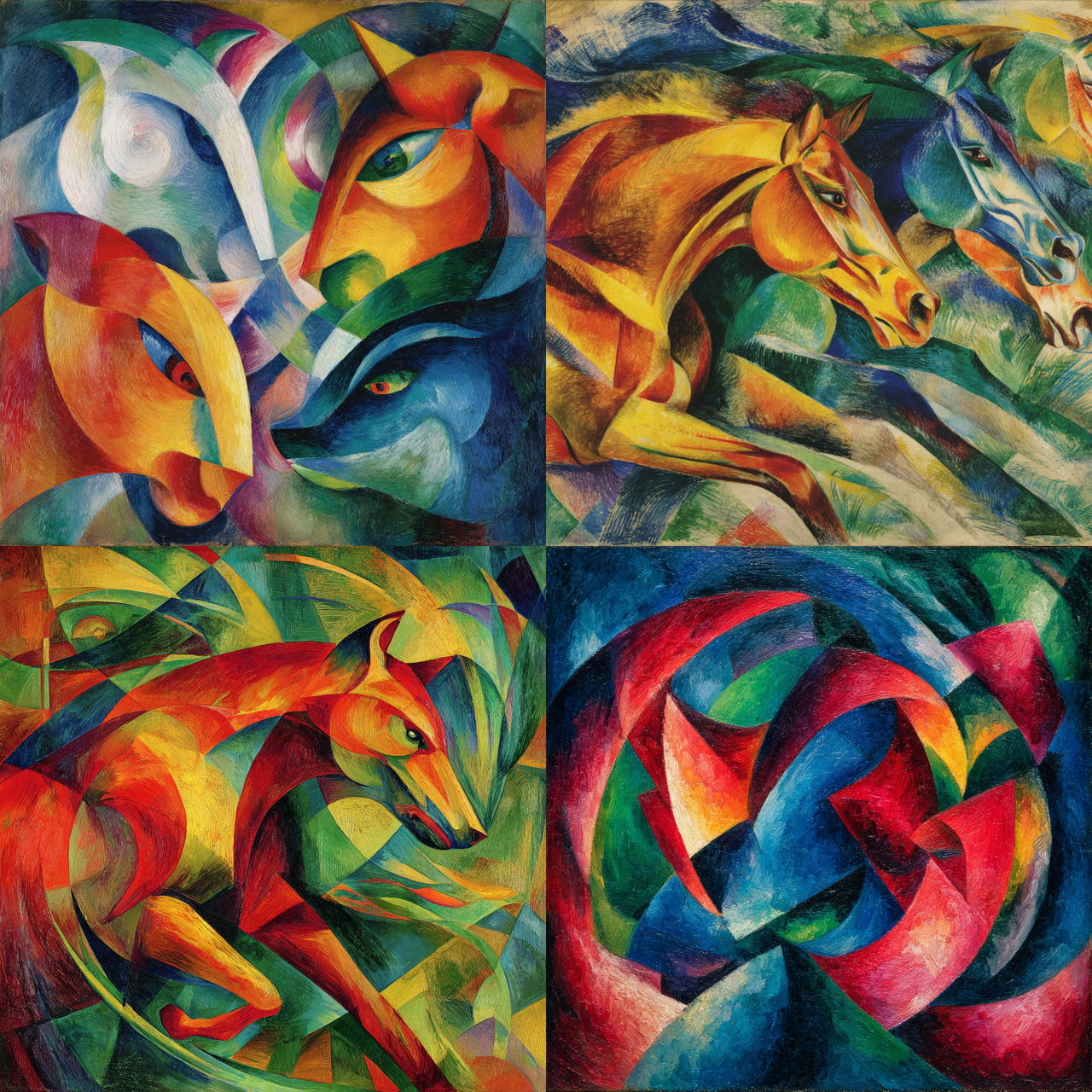 Franz Marc style, Midjourney V7, render 1 of 4