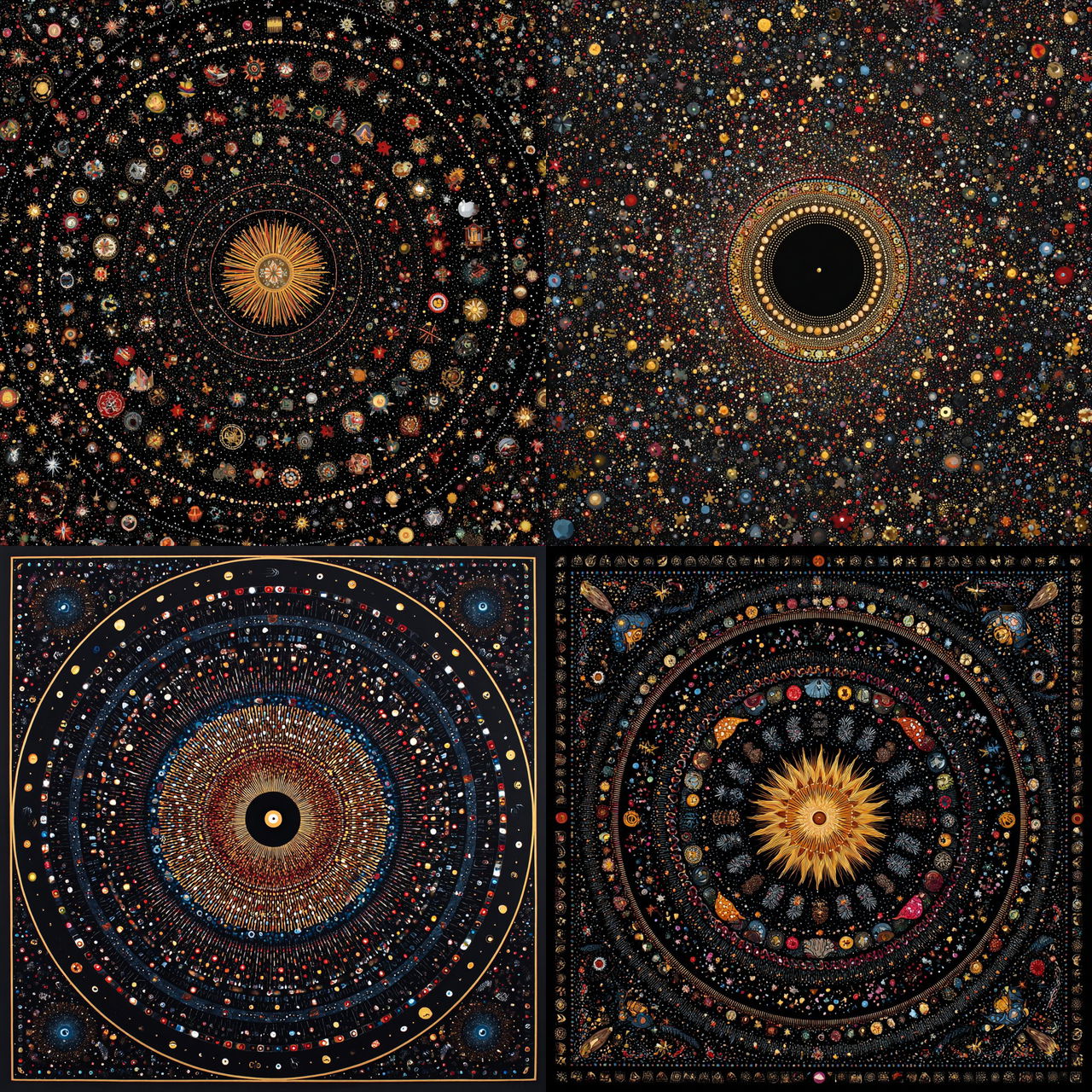 Fred Tomaselli style, Midjourney V7, render 1 of 4