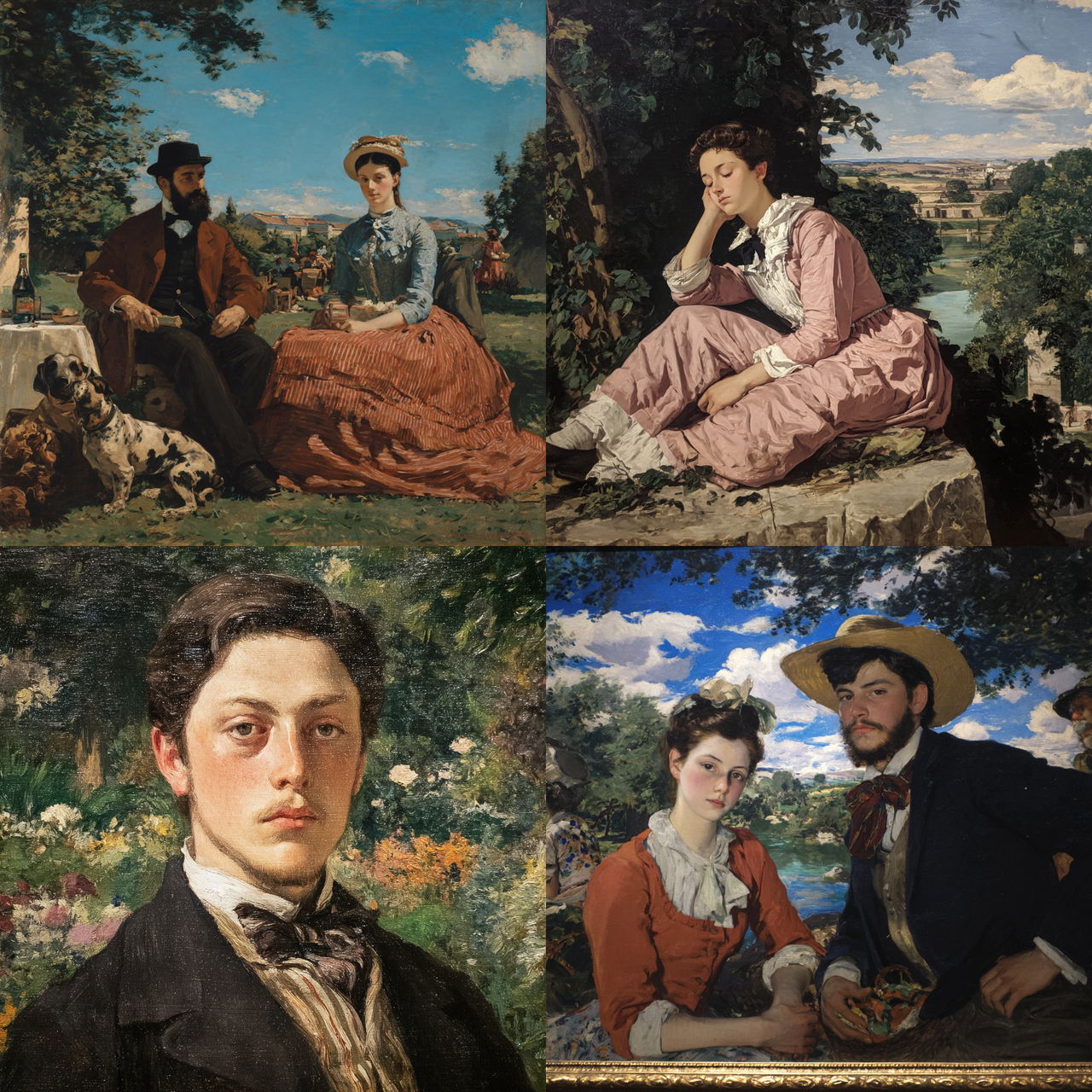 Frederic Bazille style, Midjourney V7, render 1 of 4