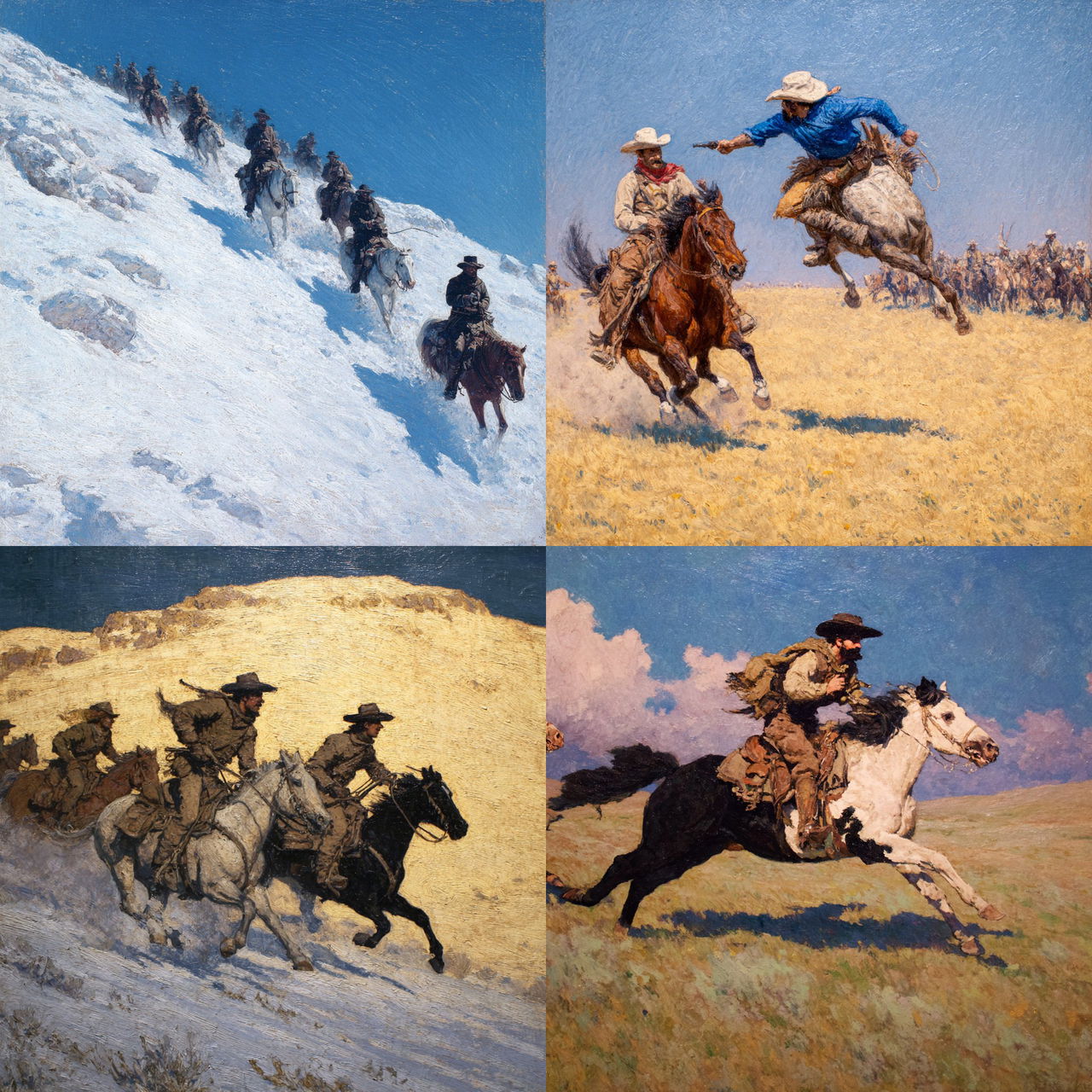 Frederic Remington style, Midjourney V7, render 1 of 4