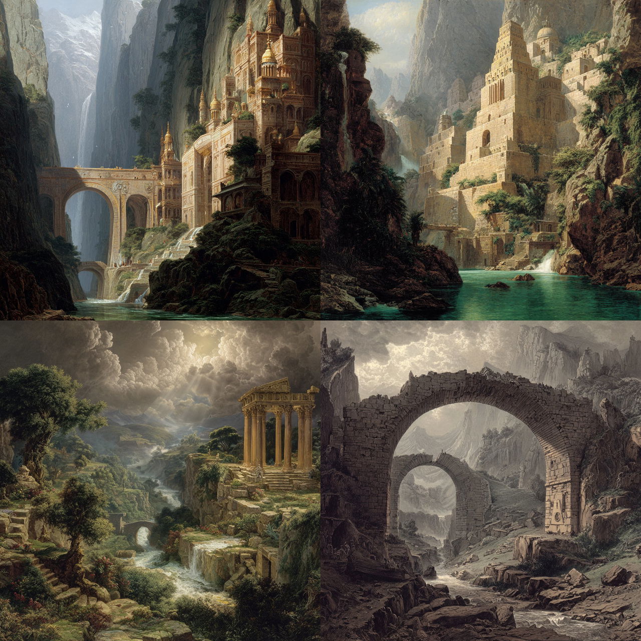 Frederick Catherwood style, Midjourney V7, render 1 of 4