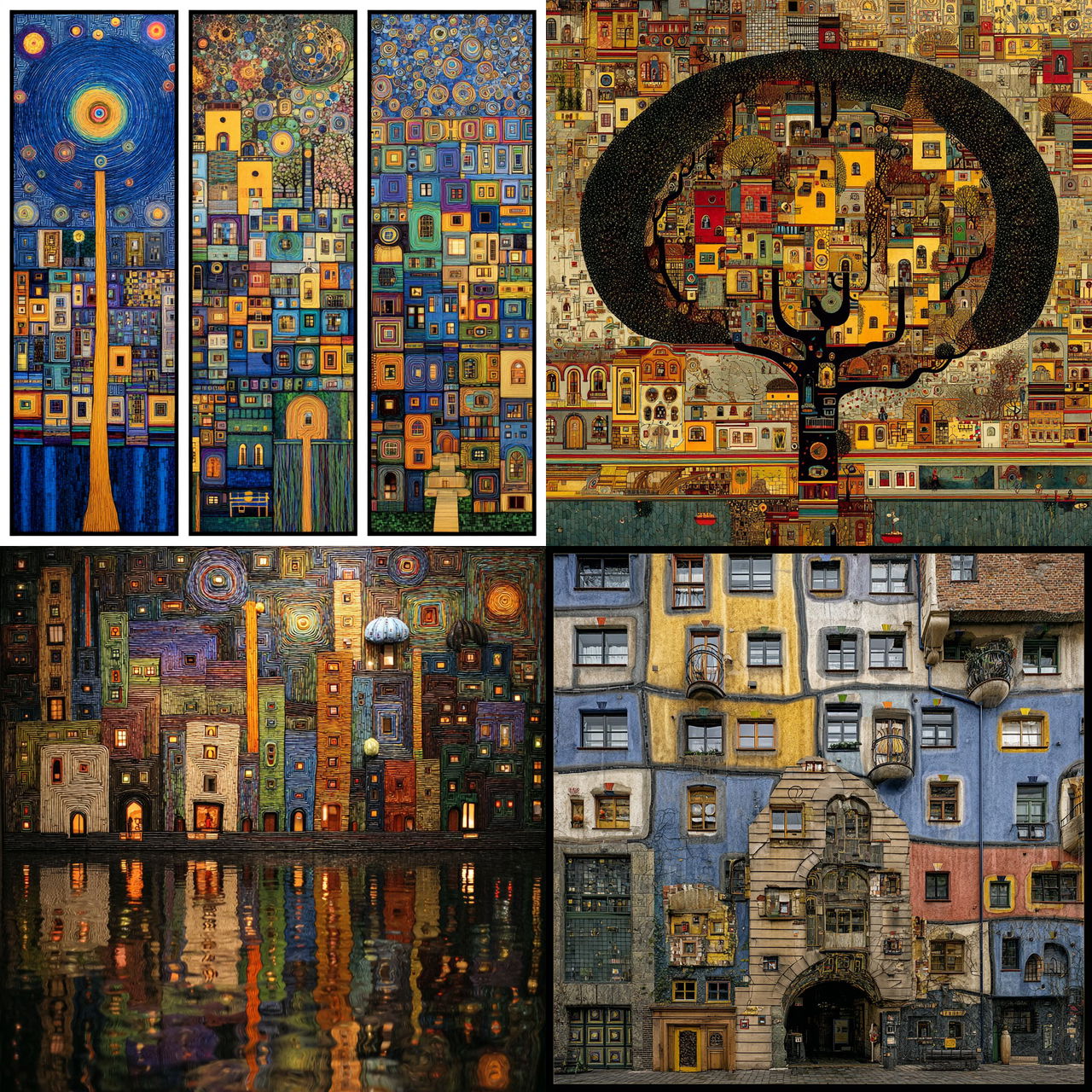 Friedensreich Hundertwasser style, Midjourney V7, render 1 of 4