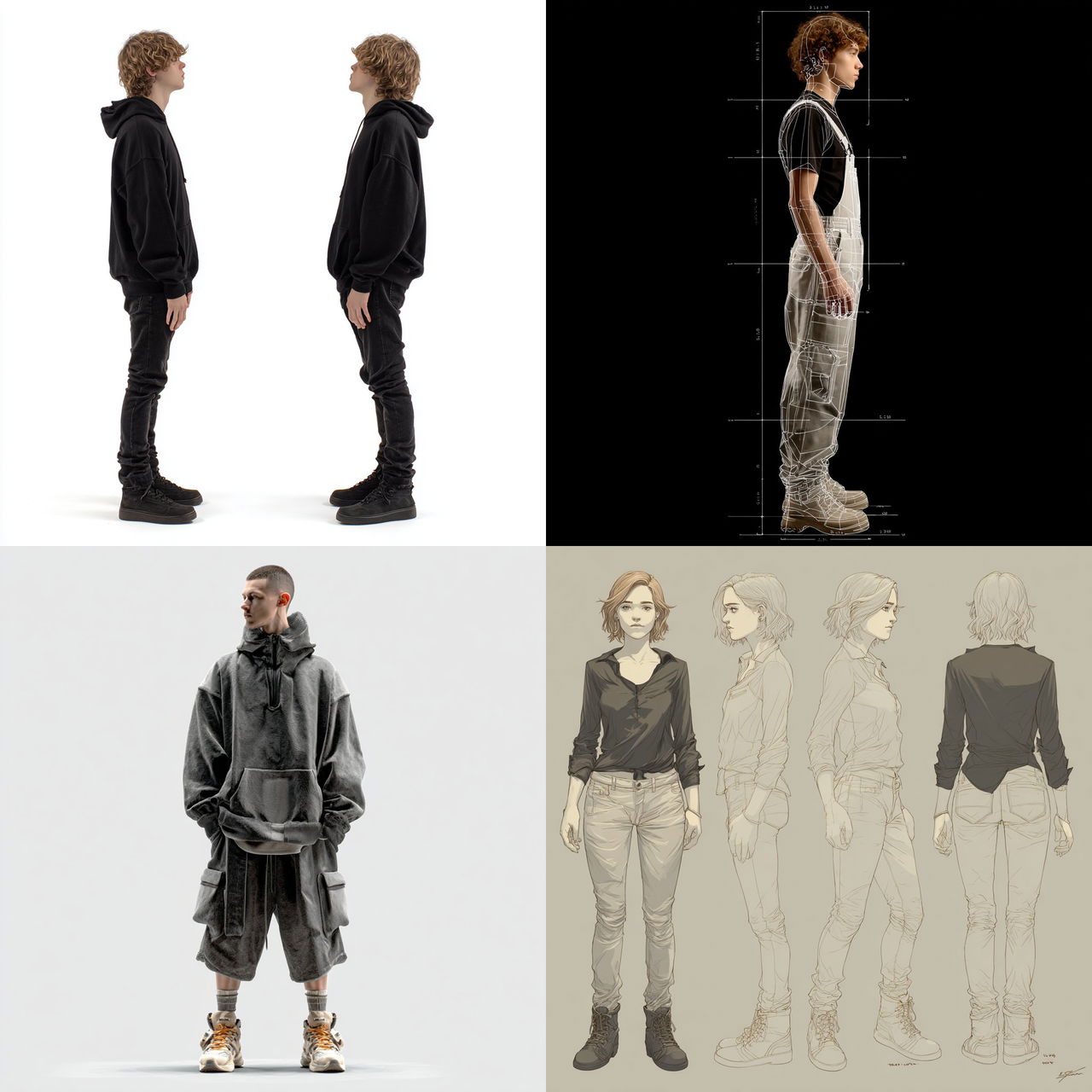 Full body-height view style, Midjourney V7, render 1 of 4