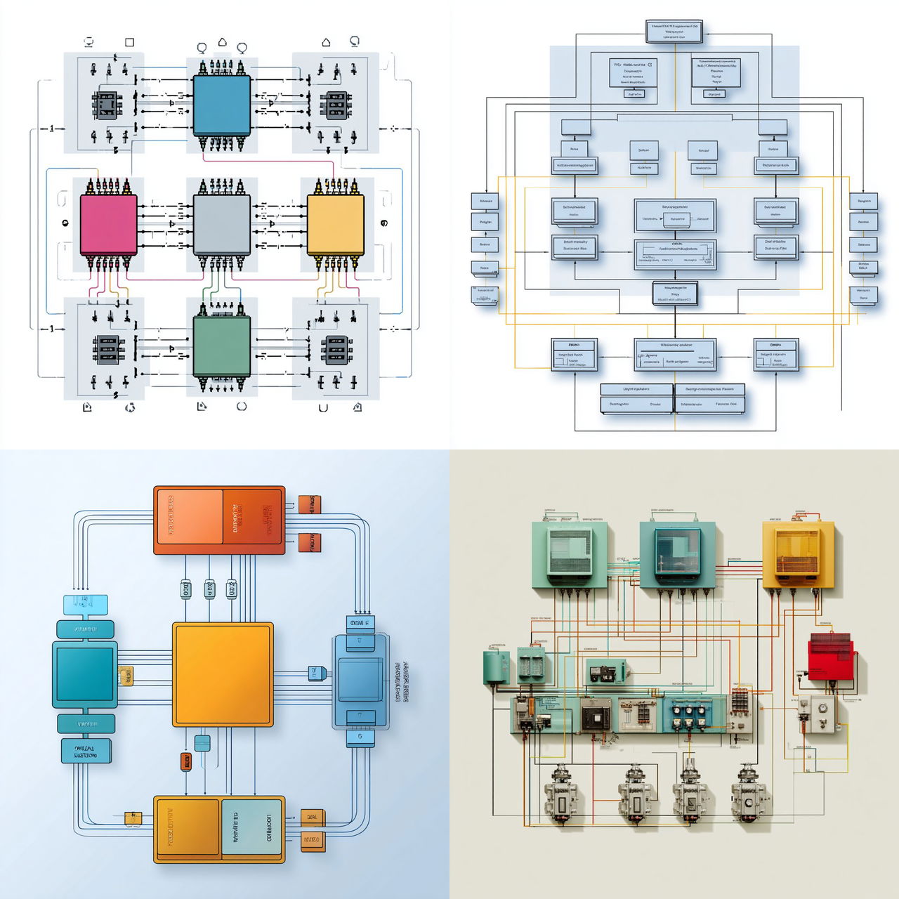 Functional block diagram style, Midjourney V7, render 1 of 4