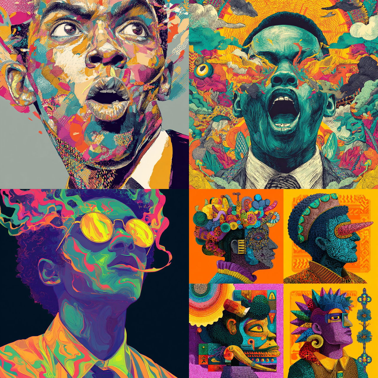 Funk art style, Midjourney V7, render 1 of 4