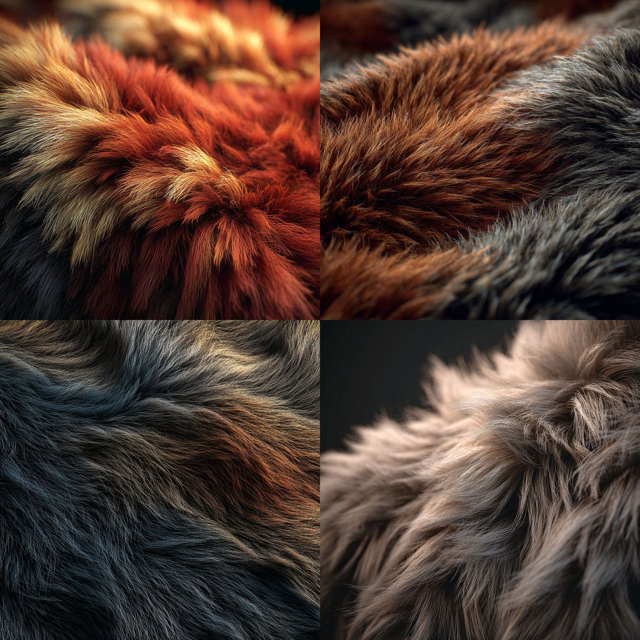 Furry texture style, Midjourney V7, render 1 of 4